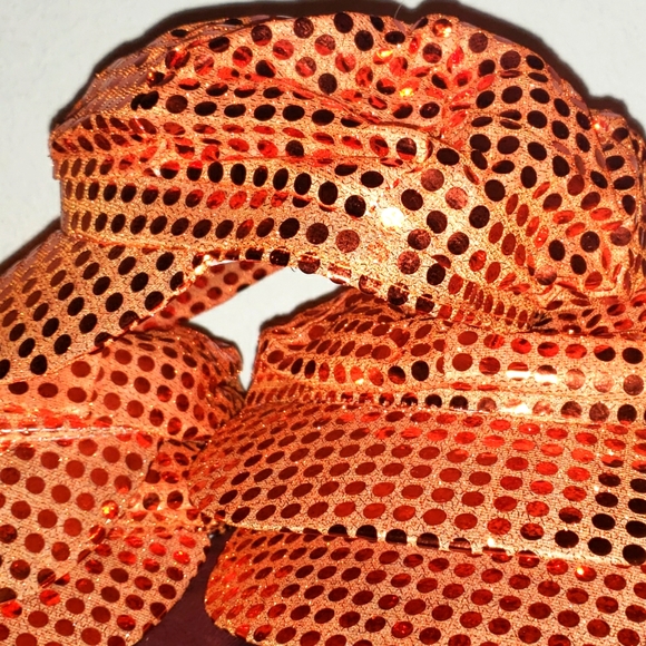 Trendy Orange Sequenced Caps Vintage Style 8 Panel Newsboy Caps for Women - Picture 1 of 5